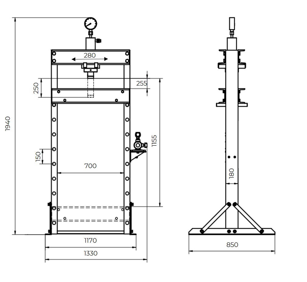 shop press 75tons (WP75ECO, HOLZMANN) (6)