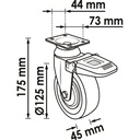 Swivel castor ∙ with locking brake V1908 (2)