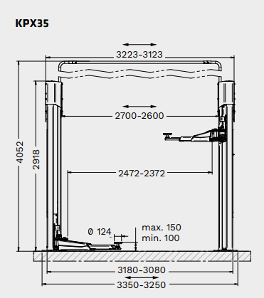 Elektromechaninis dviejų kolonų keltuvas, 3.5 T, RAV.KPX35.199010, RAVAGLIOLI