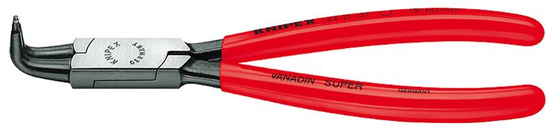 Replės vidiniams fiksavimo žiedams lenktos 90° 85-140mm, Knipex, 44 21 J41