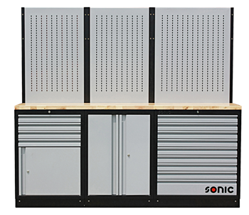 Darbastalis su mediniu stalviršiu ir sienele Sonic Equipment BV [4731501]