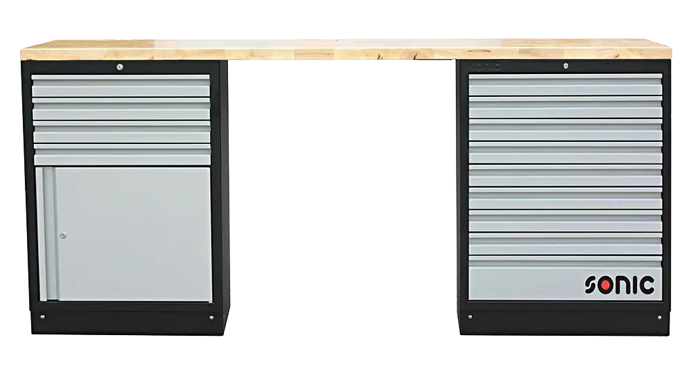 Darbastalis su metaliniu stalviršiu 