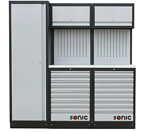 Tool cabinet set with stainless steel worktop (4731601, SONIC)