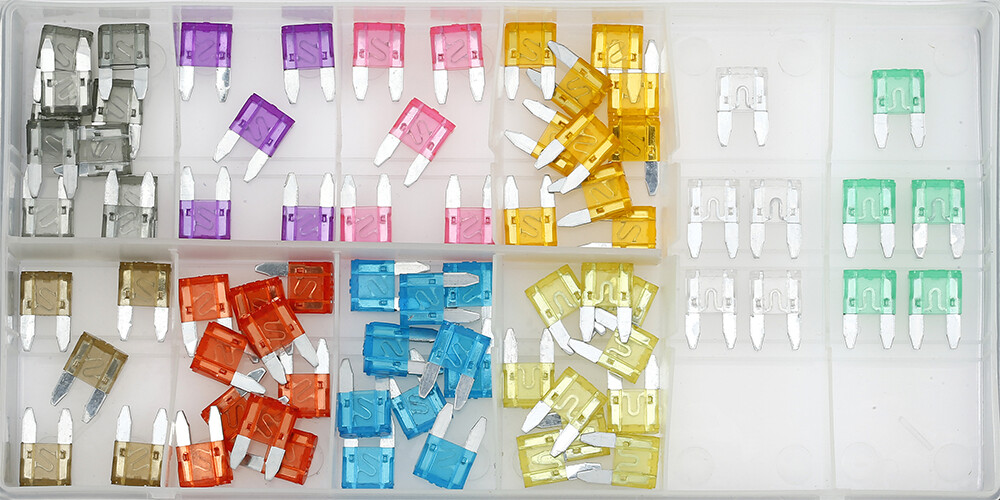 Mini blade fuse set, 75 pcs (4822336, SONIC)