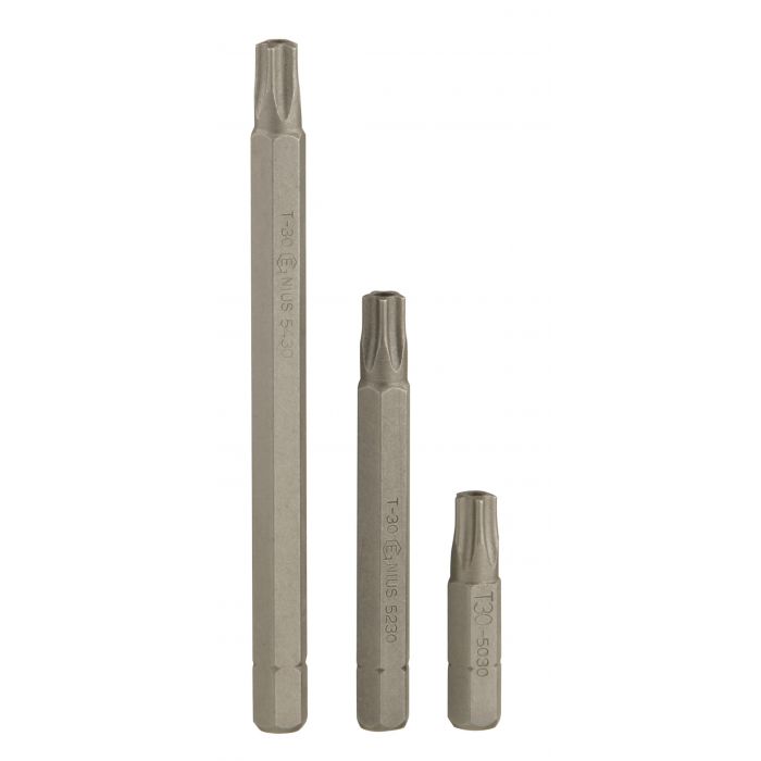 Antgalis penkiakampis (5-lobe) su skylute, kotas 1/4", L 30 mm, T10 (5010, GENIUS)
