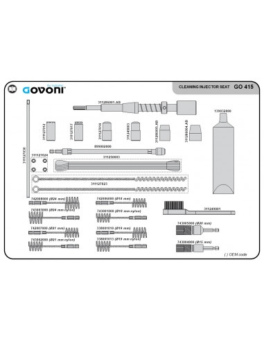 Injector seat cleaning set (GO415, GOVONI)