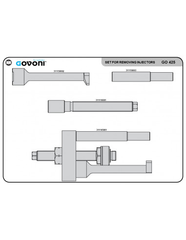 Injector extractor mechanical kit - mercedes (GO425, GOVONI)