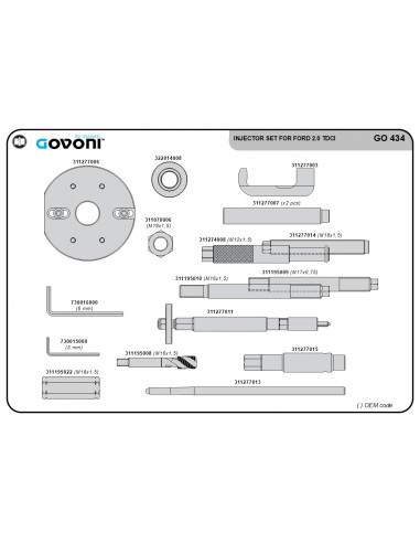 Injector set for ford 2.0 ecoblue tdci (GO434, GOVONI)