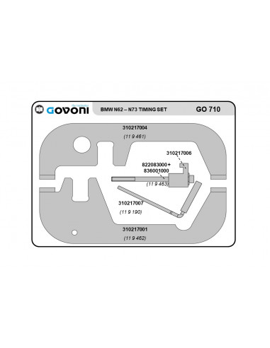 Timing tool set for BMW 3.6-6.0 petrol engines (GO710, GOVONI)