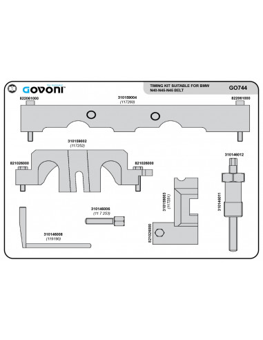 Timing tool set suitable for bmw - 1.6 petrol engines (GO744, GOVONI)