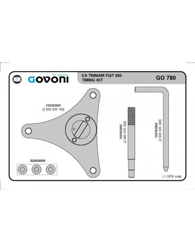 Timing tool set for fca group - 0.9 petrol engines (GO780, GOVONI)