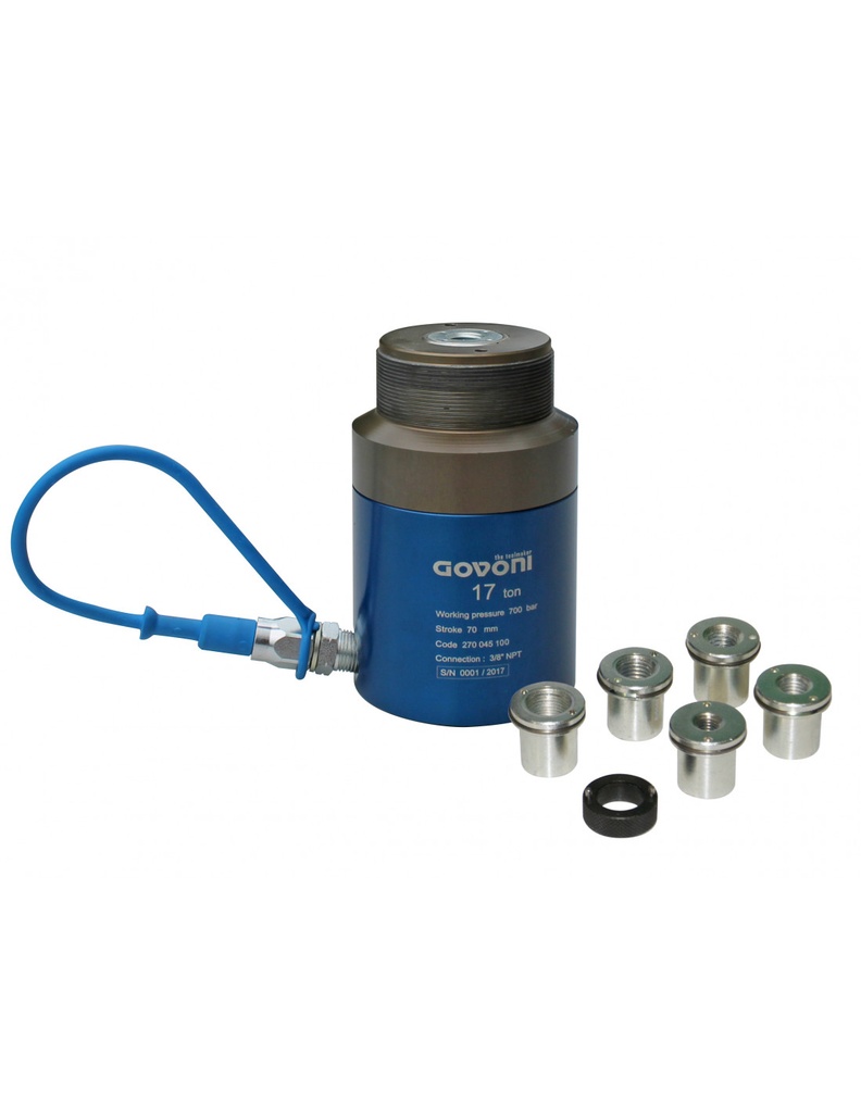 Hydraulic cylinder 17 t, aluminium, 70 mm stroke, quick connection (GO1062Q, GOVONI)