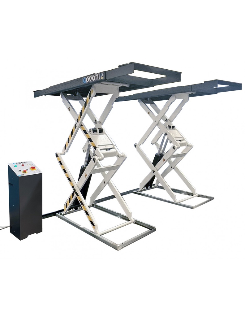 Electro-hydraulic low-profile double scissor lift, 4 t, single-phase (GO3021-M, GOVONI)