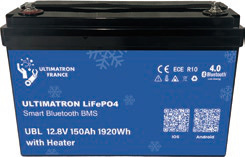 Ličio akumuliatorius LiFePO4 12,8 V 200 Ah su Bluetooth, išmaniuoju BMS ir šildymu (UBL-12-200H-PRO, ULTIMATRON)