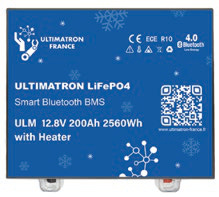 Under-seat lithium battery LiFePO4 12.8V 180Ah with Bluetooth and smart BMS and heater (ULS-12-180H, ULTIMATRON)