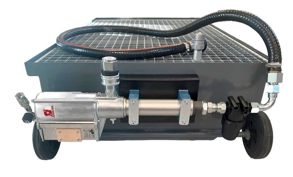 Waste Oil Collection Unit 200 L, grey, with pump and filter (0951-900, EUROLUBE)