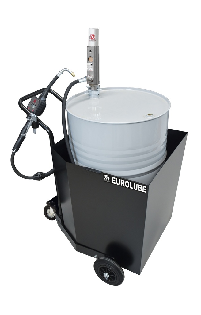 Mobile oil dispenser 208 l with safety trolley (137-57, EUROLUBE)