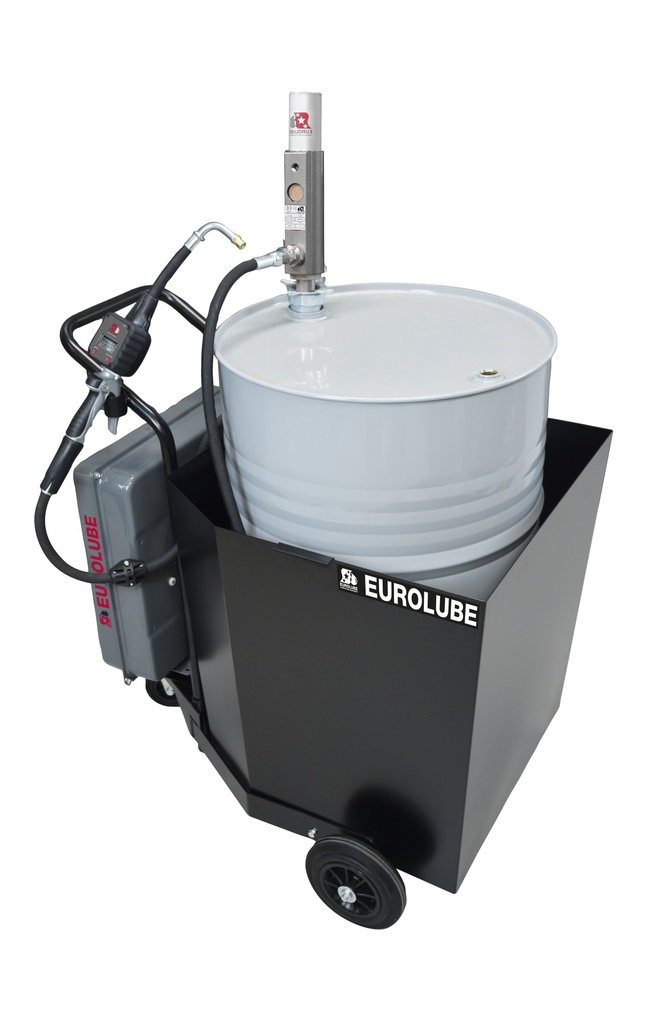 Mobile oil dispenser 208 l with safety trolley (137-60, EUROLUBE)