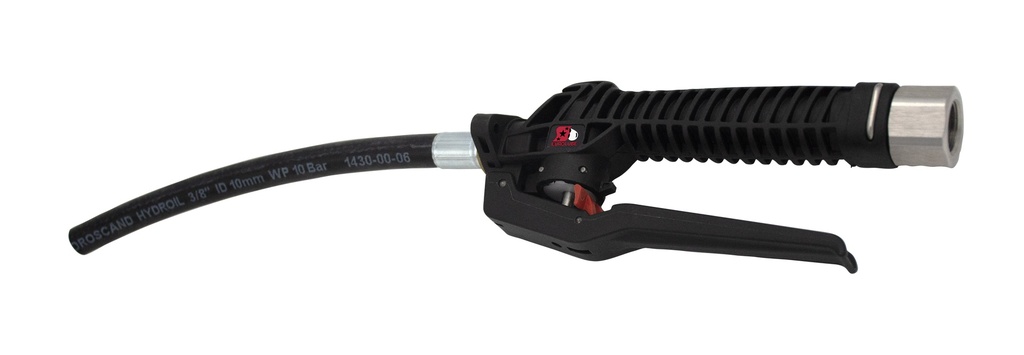 Soft-closing control valve for fluids, lockable, with straight outlet hose 1/2 col. (F) BSP (10215, EUROLUBE)