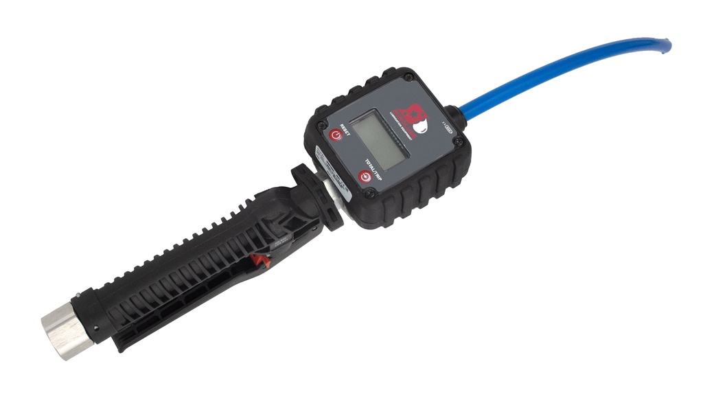 Digital hose end meter soft-closing for AdBlue®, lockable, with straight outlet hose, 1/2 in. (F) BSP (30210, EUROLUBE)