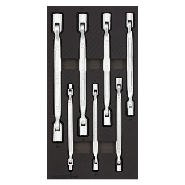 Įrankių komplektas į vežimėlius šarnyriniai veržliarakčiai (7vnt) Sonic Equipment BV [600708]