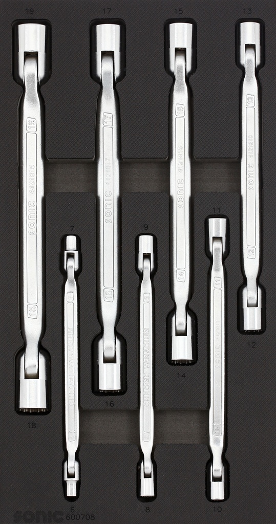 Sonic Swivel Head Wrench Set for Trolleys 7pcs (600708, SONIC)