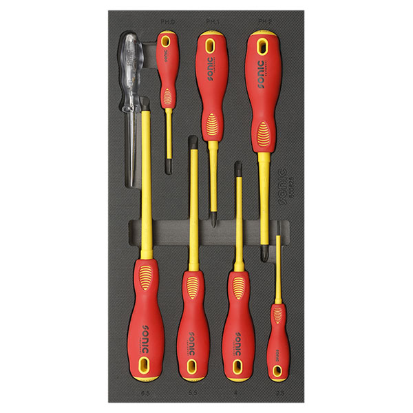 Įrankių komplektas į vežimėlius VDE atsuktuvų rinkinys (8vnt) 600826 Sonic Equipment BV 
