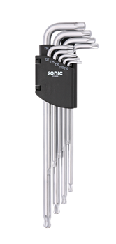 Lenktų ilgų TORX užapvalintais galais komplektas 9vnt 