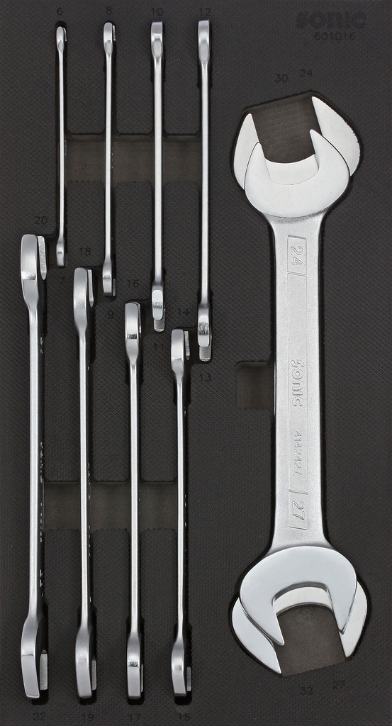Combination Wrench Set for Trolley, 10 pcs (601016, SONIC)