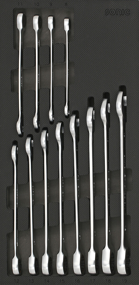 Įrankių komplektas į vežimėlius - terkšliniai raktai (12vnt) Sonic Equipment BV (601228, SONIC)