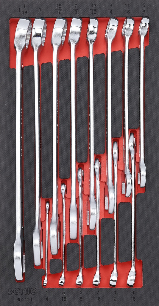 Tool trolley insert set, combination wrenches (SAE) (14 pcs) (601406, SONIC)