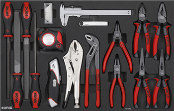 Įrankių komplektas į vežimėlį (18 vnt) 601802 Sonic equipment 