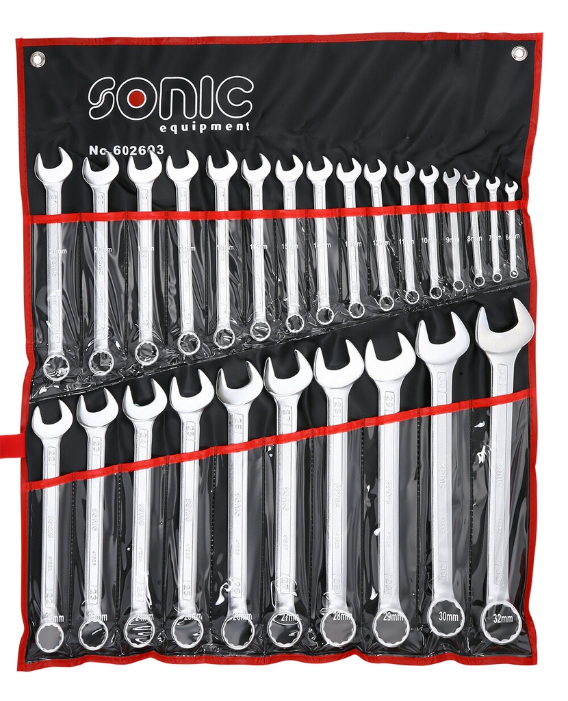 Combination wrench set in a pouch, 26 pcs (602603, SONIC)
