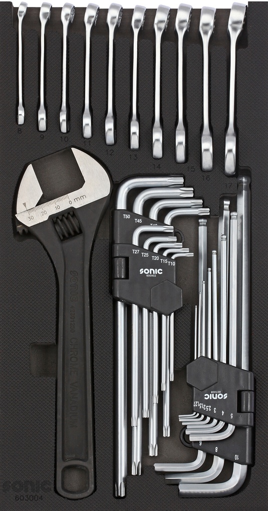 Įrankių komplektas į vežimėlius, 30 vnt., SONIC EQUIPMENT (603004, SONIC)