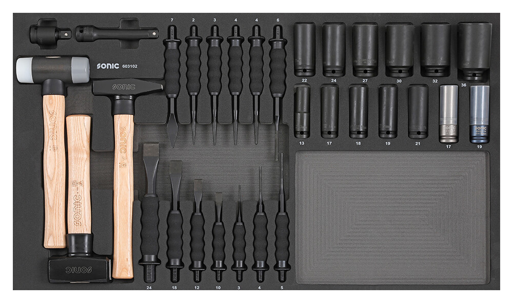 Tool set for tool trolleys (31 pcs) (603102, SONIC)