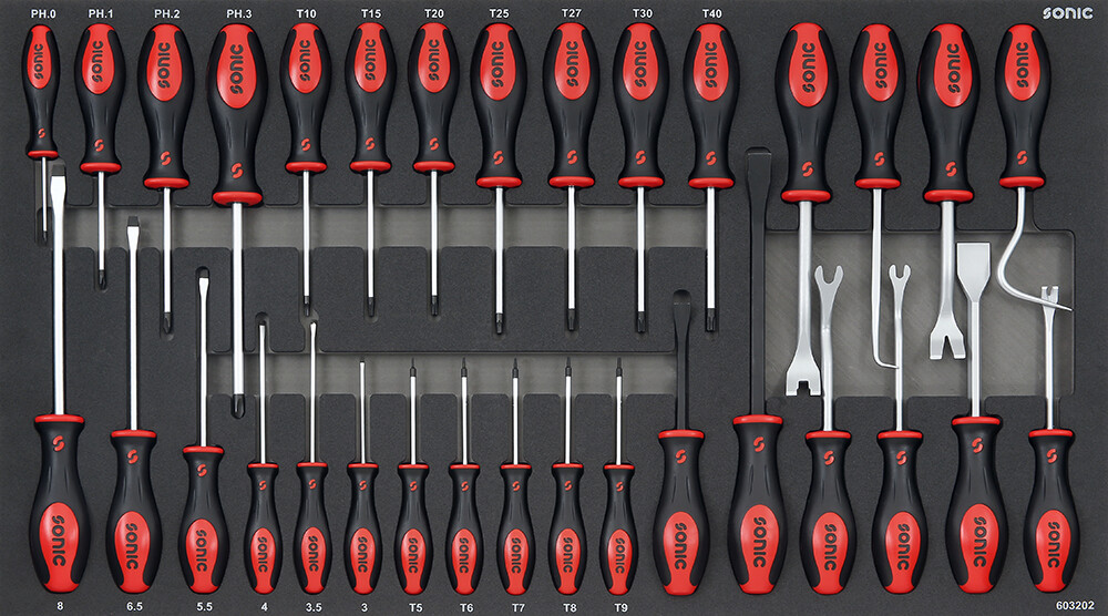 Tool set for tool trolleys (32 pcs) (603202, SONIC)
