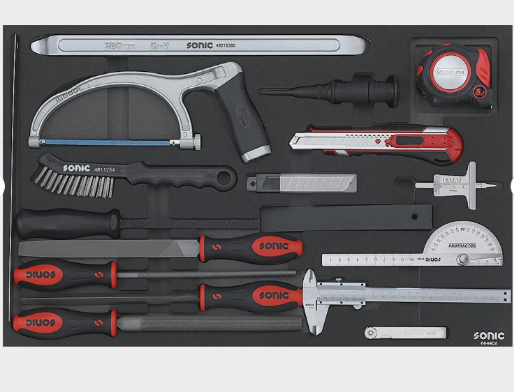 Įrankių komplektas į vežimėlius (44vnt) Sonic Equipment BV 604402