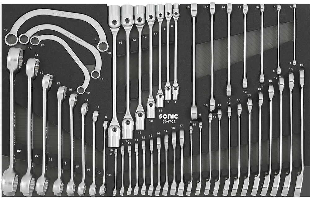 Wrench set for tool trolley, 47 pcs (604702, SONIC)
