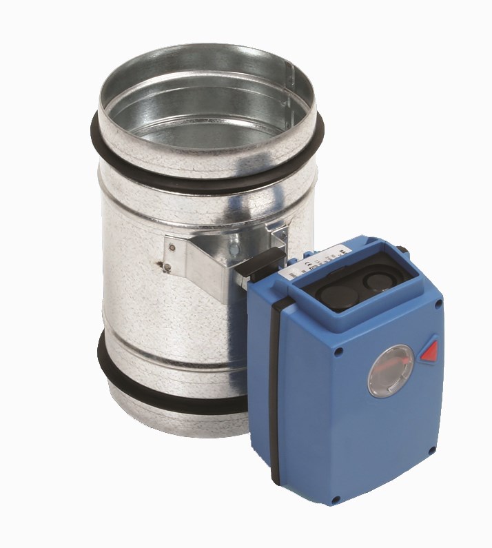 Fully automatic, motorised damper, Ø 160 mm (64312, EUROLUBE)