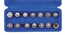 3/8" socket set for oil drain plugs, 14 pcs (802214, SONIC)