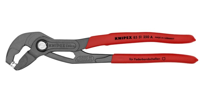 Replės spyruoklinėms sąvaržoms 250mm (85 51 250 A, KNIPEX)