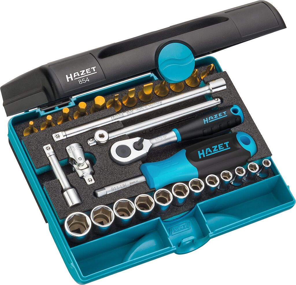 Socket set - 1/4 inch (6.3 mm) square, hollow (854, HAZET)