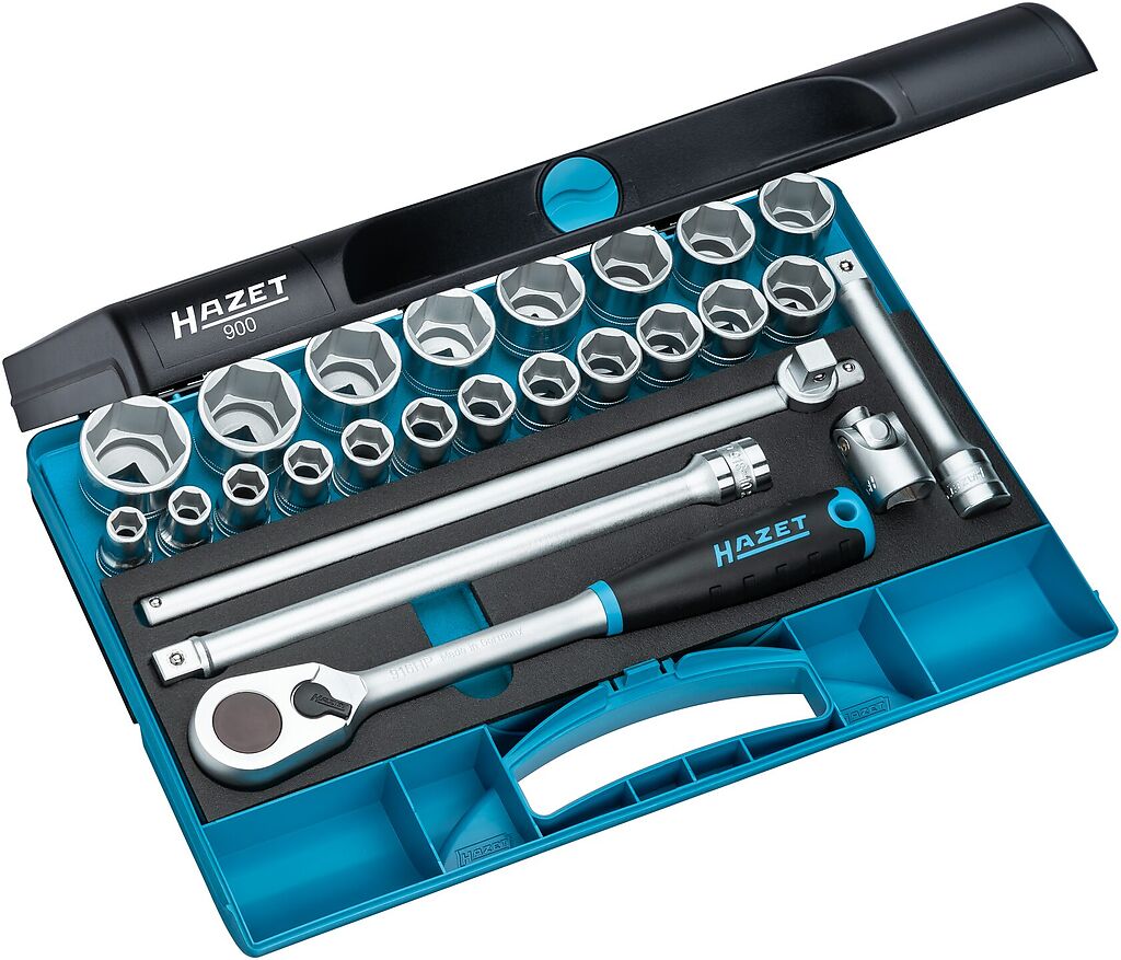 Socket set - 1/2 inch (12.5 mm) square, hollow (900, HAZET)