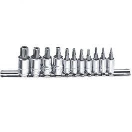 Galvučių 1/4" ir 3/8" su 5-kampiais torx antgaliais komplektas (11vnt) (BS-2311P, GENIUS)