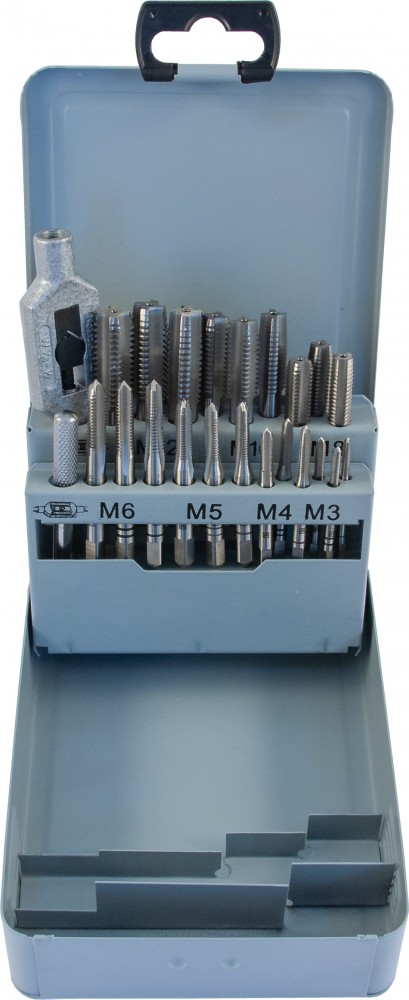 Sriegiklių komplektas 22 vnt., M3-M12 HSS-G (MTS22, THORVIK)