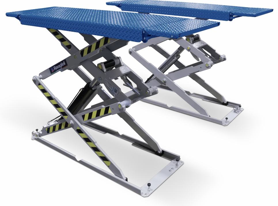 Double electro-hydraulic scissor lift, above ground installation 3,5T RAV535, RAV.535XX.195678, RAVAGLIOLI