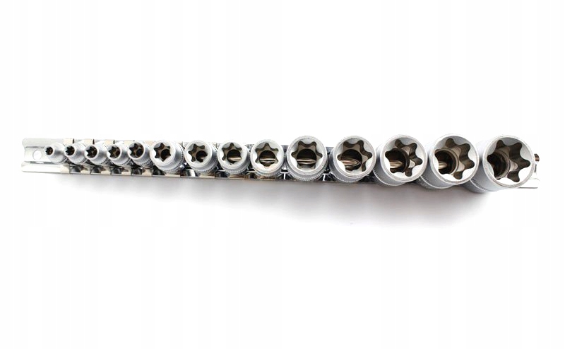 14PCS 1/4"& 3/8"& 1/2"DR. STAR SOCKET SET W/METAL CLIP RAIL