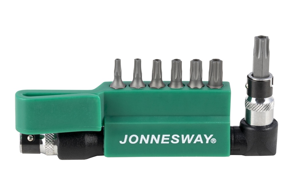 Apsaugotų žvaigždinių (TORX tamperproof) antgalių rinkinys 1/4" 8 vnt. (S08H2ST8S, JONNESWAY)
