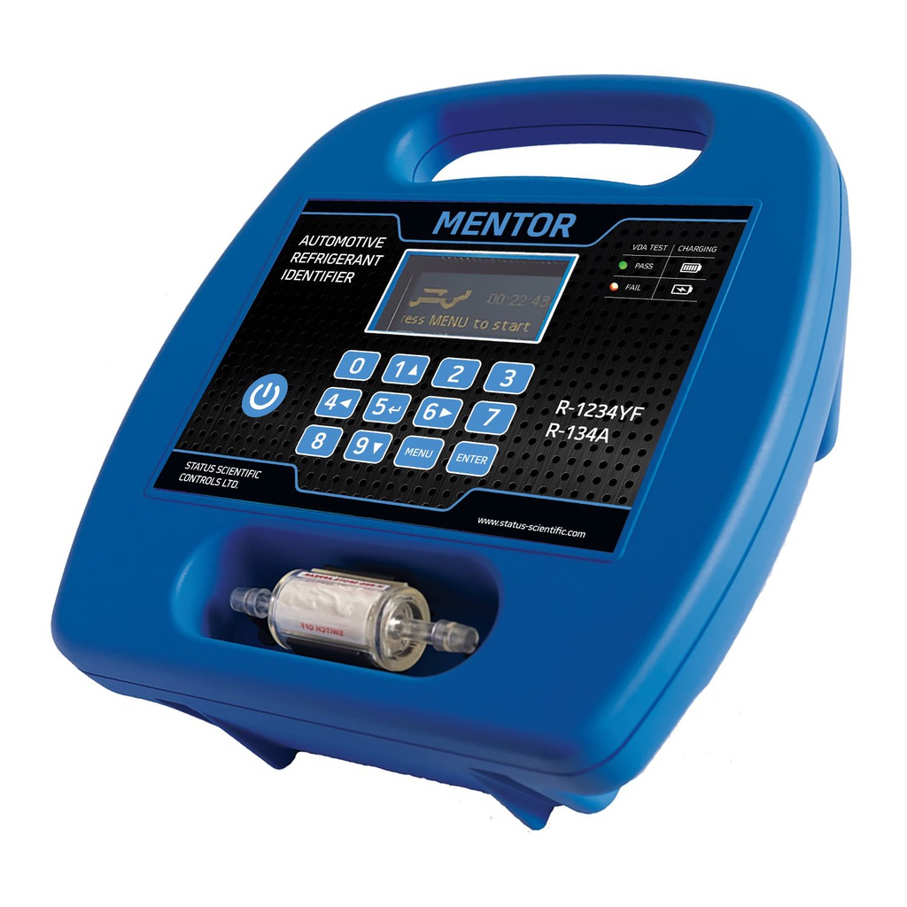 Portable conditioner fluid identifier for R1234yf and R134a