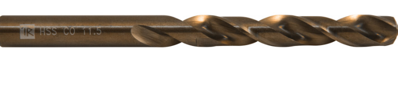 Metalo grąžtas nerudyjančiam plienui HSS-Co 5, 1,5 mm. (TDB015K5, PRIDE)